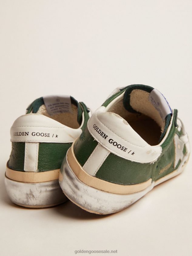 Super-Star sneakers in green leather and multi-foxing FN20N580 Men Golden Goose