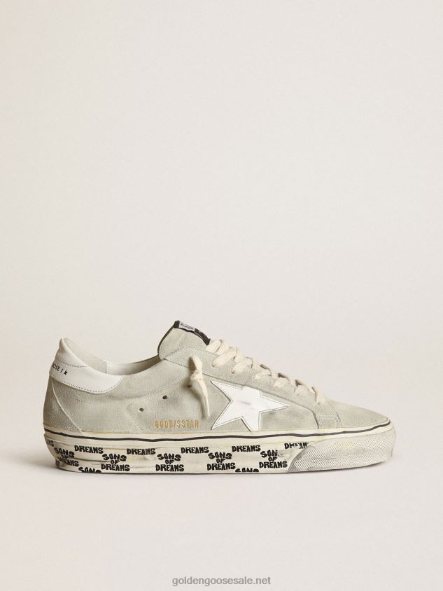 Super-Star sneakers in ice-gray suede with white leather star and heel tab FN20N533 Men Golden Goose