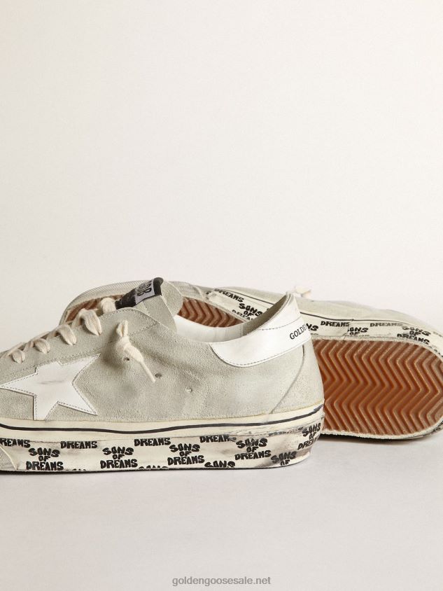 Super-Star sneakers in ice-gray suede with white leather star and heel tab FN20N533 Men Golden Goose