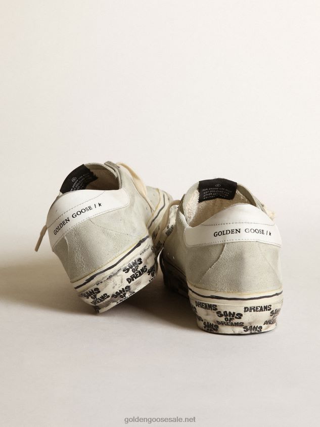 Super-Star sneakers in ice-gray suede with white leather star and heel tab FN20N533 Men Golden Goose