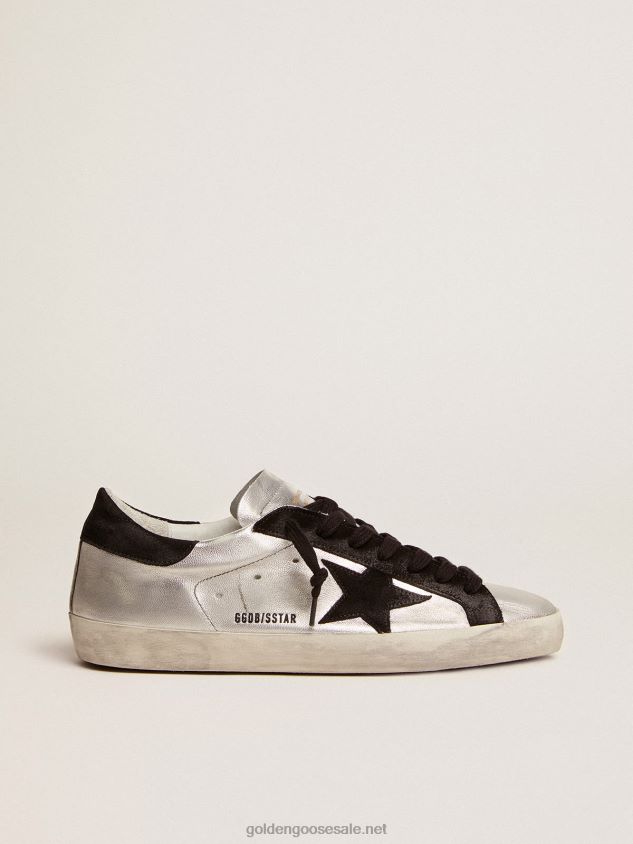Super-Star sneakers in silver leather with contrasting inserts FN20N624 Men Golden Goose