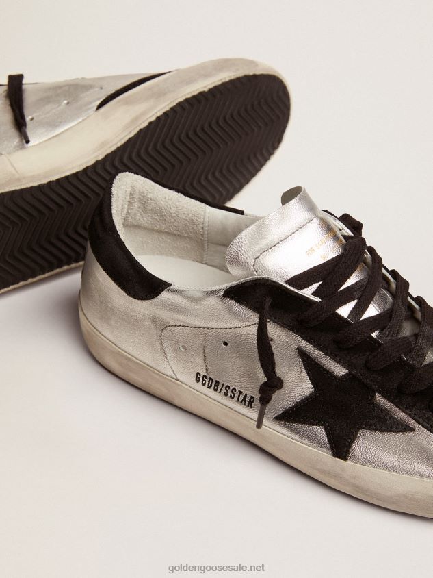 Super-Star sneakers in silver leather with contrasting inserts FN20N624 Men Golden Goose