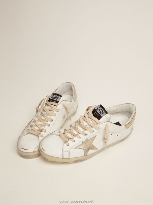 Super-Star sneakers with gold sparkle foxing and metal stud lettering FN20N623 Men Golden Goose
