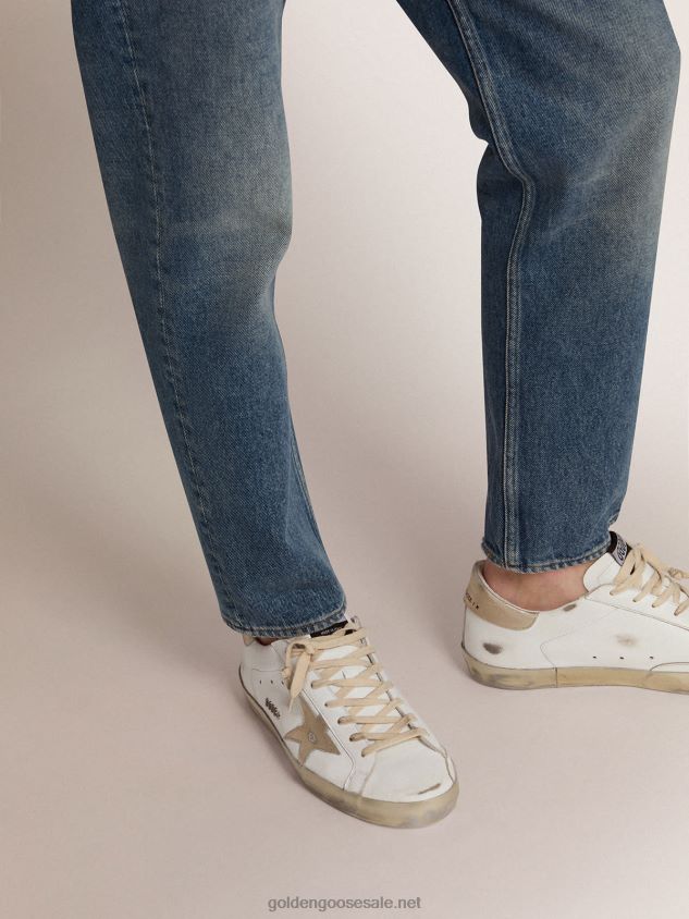 Super-Star sneakers with gold sparkle foxing and metal stud lettering FN20N623 Men Golden Goose