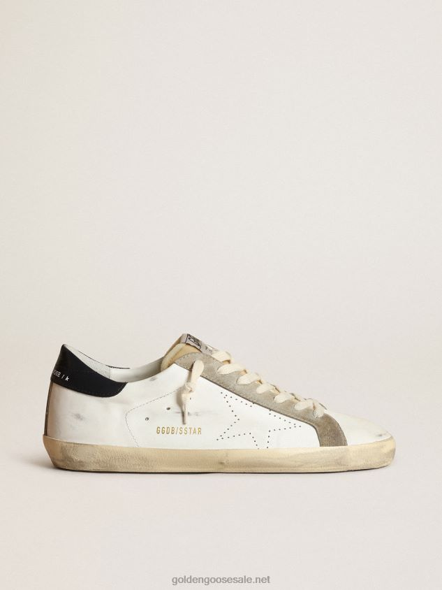 Super-Star sneakers with perforated star and glossy midnight-blue leather heel tab FN20N651 Men Golden Goose