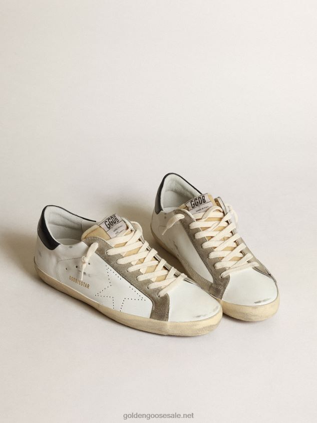 Super-Star sneakers with perforated star and glossy midnight-blue leather heel tab FN20N651 Men Golden Goose