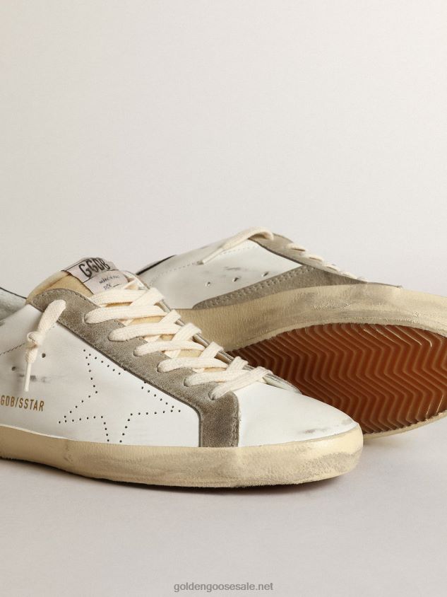 Super-Star sneakers with perforated star and glossy midnight-blue leather heel tab FN20N651 Men Golden Goose