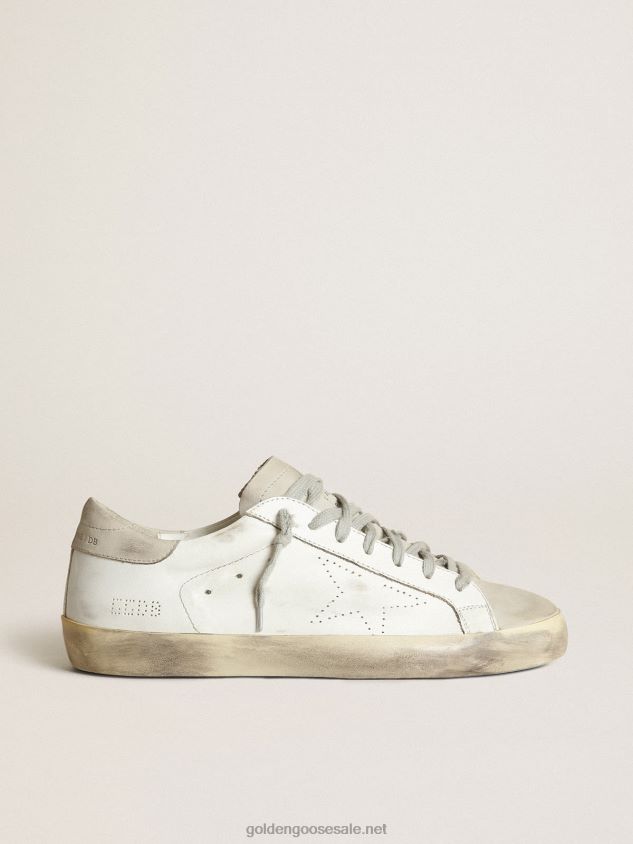 Super-Star sneakers with perforated star and ice-gray nubuck heel tab FN20N512 Men Golden Goose