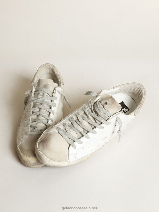 Super-Star sneakers with perforated star and ice-gray nubuck heel tab FN20N512 Men Golden Goose