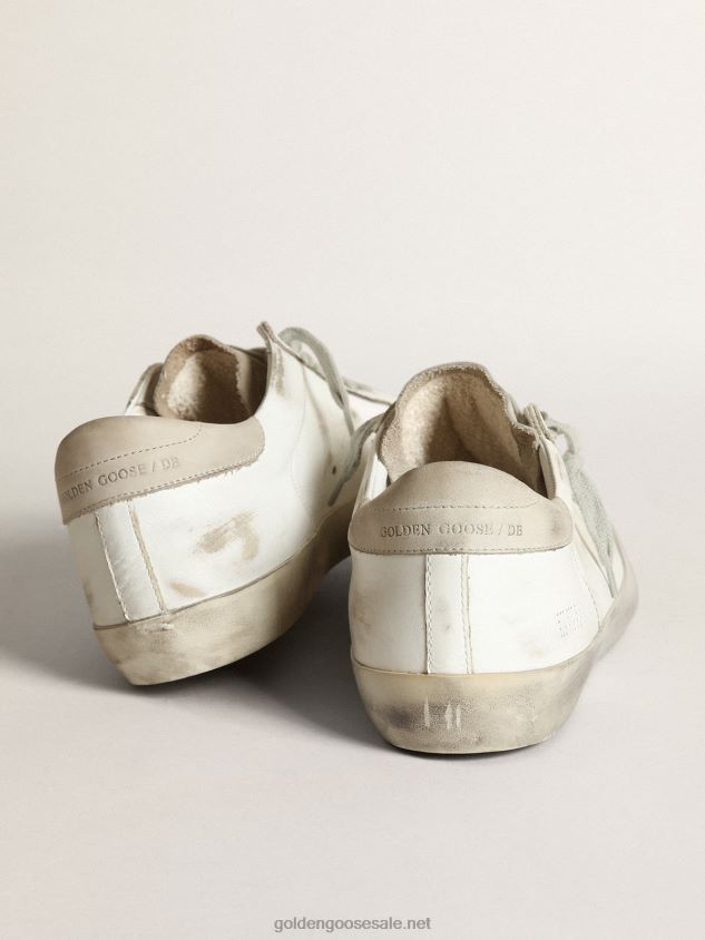 Super-Star sneakers with perforated star and ice-gray nubuck heel tab FN20N512 Men Golden Goose