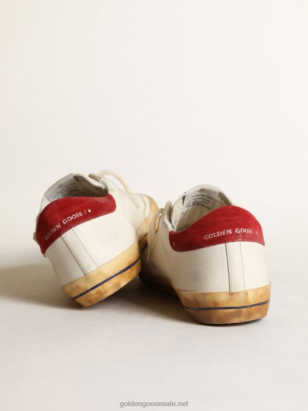 Super-Star sneakers with silver metallic leather star and red suede heel tab FN20N531 Men Golden Goose