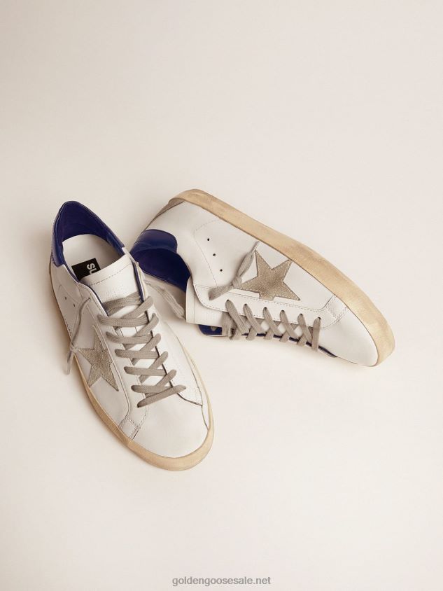 Super-Star sneakers with suede star and blue heel tab FN20N502 Men Golden Goose