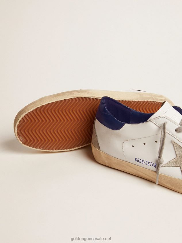 Super-Star sneakers with suede star and blue heel tab FN20N502 Men Golden Goose