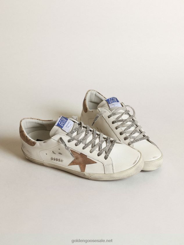 Super-Star with a tobacco suede star and beige heel tab FN20N682 Men Golden Goose