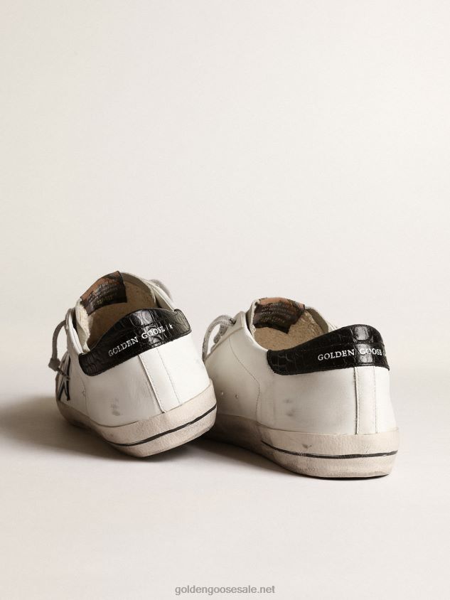 Super-Star with blue metallic leather star and black heel tab FN20N665 Men Golden Goose