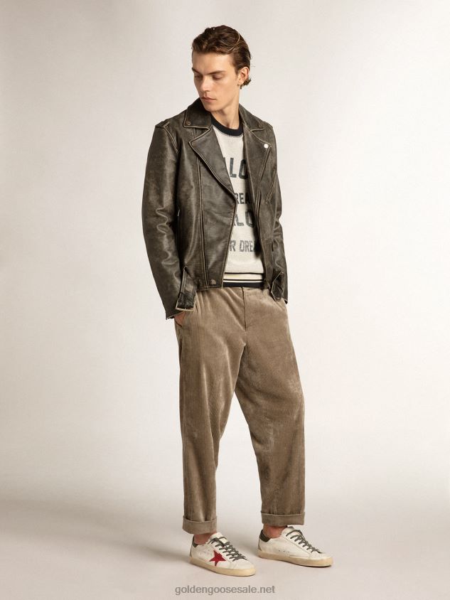 Super-Star with red suede star and green leather heel tab FN20N648 Men Golden Goose