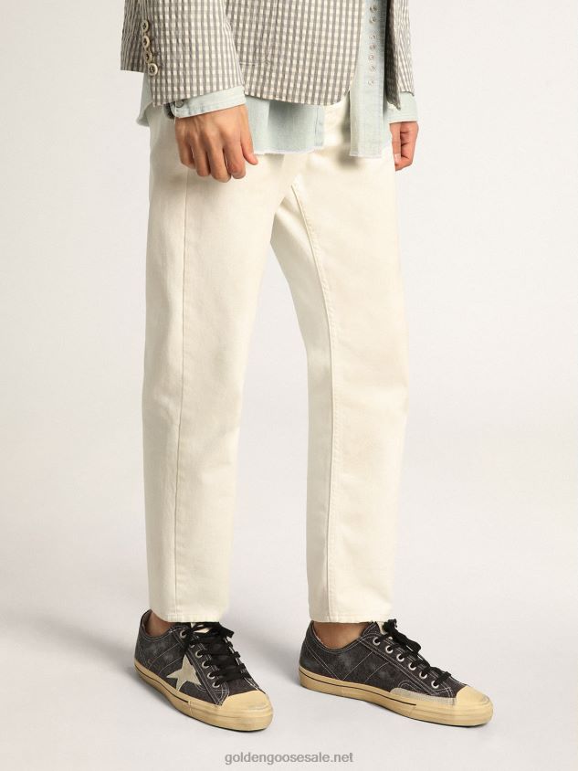 V-Star LTD sneakers in black canvas with ice-gray suede star and heel tab FN20N626 Men Golden Goose