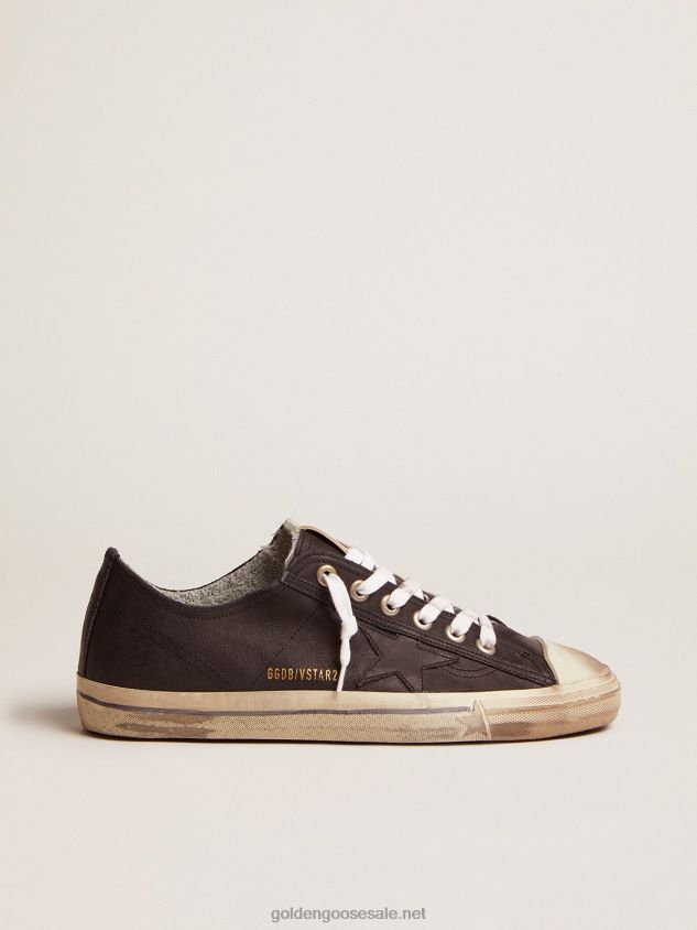 V-Star in black leather with a black leather star FN20N655 Men Golden Goose