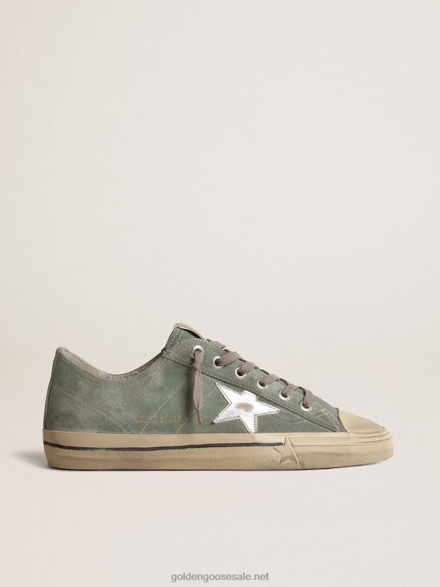 V-Star in military-green suede with a laminated leather star FN20N664 Men Golden Goose