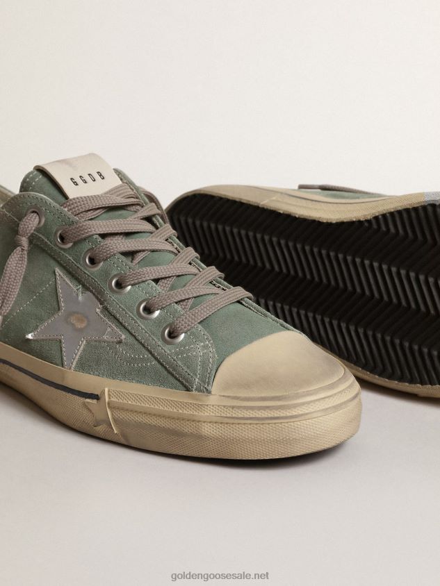 V-Star in military-green suede with a laminated leather star FN20N664 Men Golden Goose