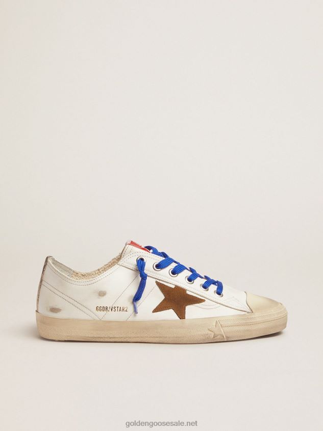 V-Star sneakers LTD with snake-print vertical strip and blue laces FN20N578 Men Golden Goose