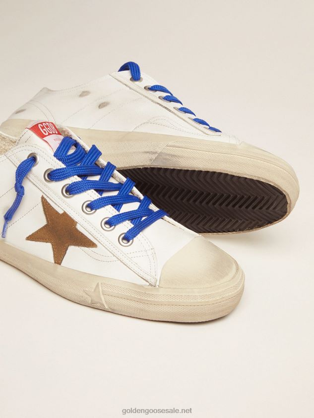 V-Star sneakers LTD with snake-print vertical strip and blue laces FN20N578 Men Golden Goose