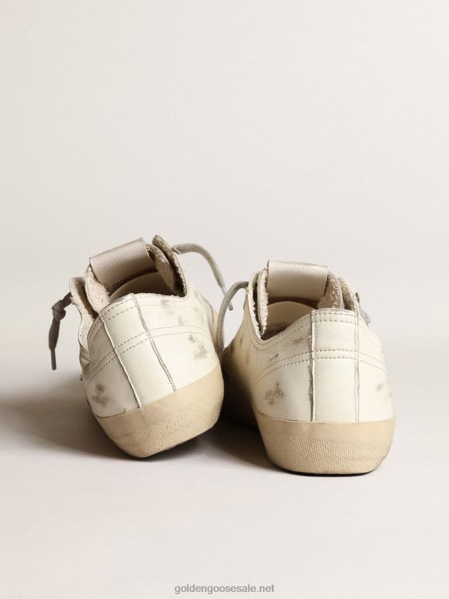 V-Star sneakers in off-white nappa leather with black nubuck star FN20N668 Men Golden Goose