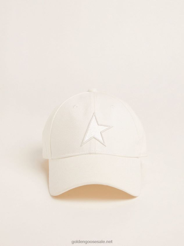 Papyrus white baseball cap with star FN20N379 Women Golden Goose