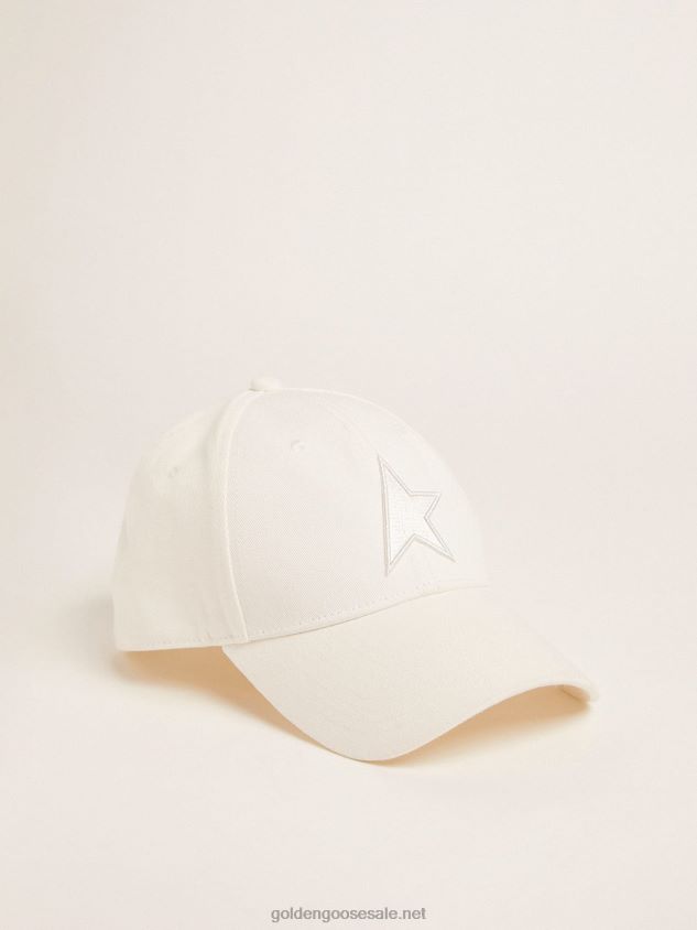 Papyrus white baseball cap with star FN20N379 Women Golden Goose