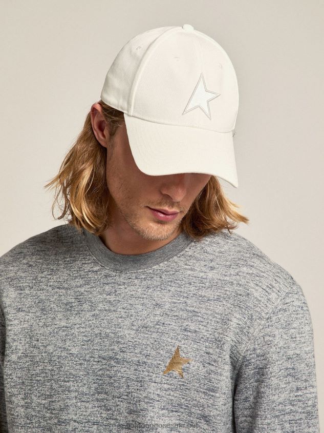 Papyrus white baseball cap with star FN20N379 Women Golden Goose