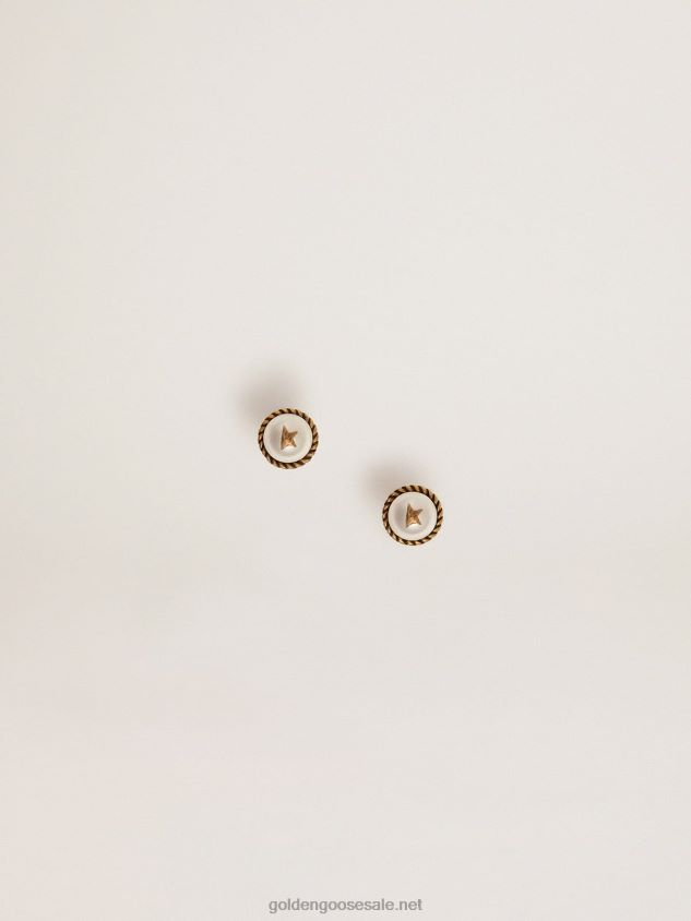 Heritage Jewelmates Collection stud earrings in old gold color FN20N403 Women Golden Goose