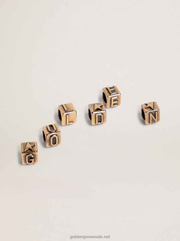 Messages Jewelmates Collection cubic charms in old gold color with letters of the alphabet FN20N297 Women Golden Goose