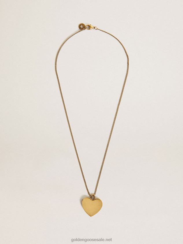 Necklace in old gold color with heart charms FN20N351 Women Golden Goose