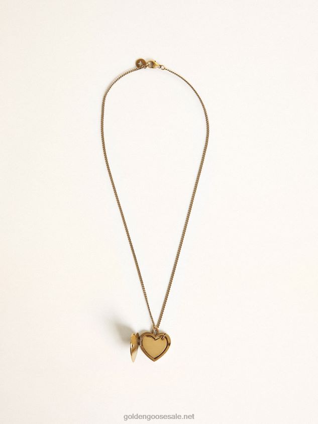 Necklace in old gold color with heart charms FN20N351 Women Golden Goose