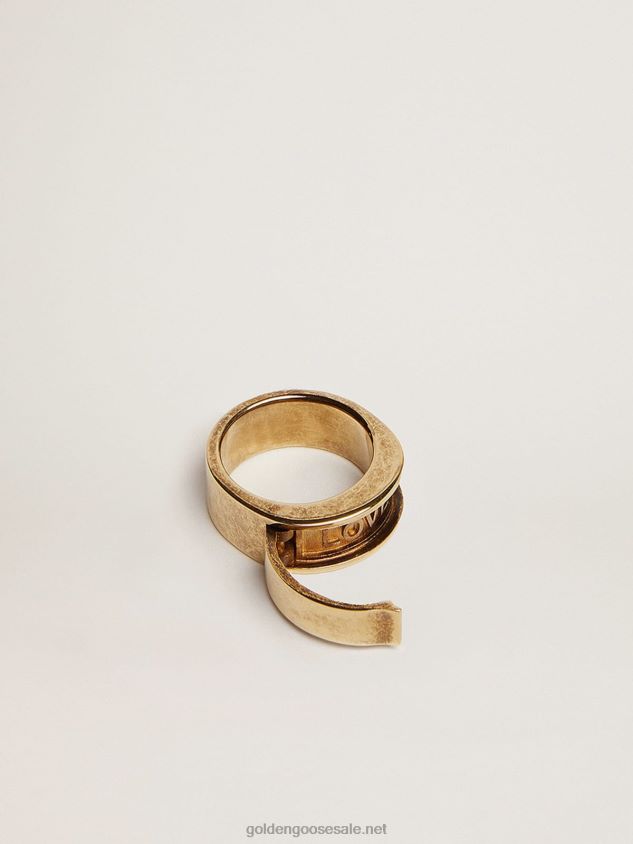 Ring in old gold color with hidden message FN20N329 Women Golden Goose