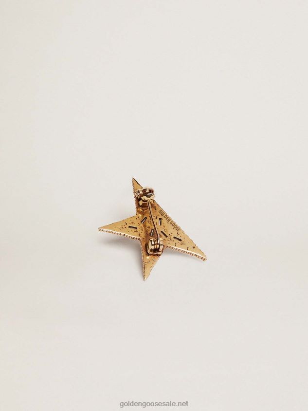 Star Jewelmates Collection brooch in old gold color with decorative crystals FN20N402 Women Golden Goose