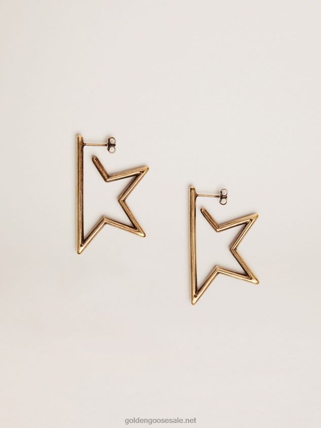 Star Jewelmates Collection drop earrings in old gold color FN20N392 Women Golden Goose