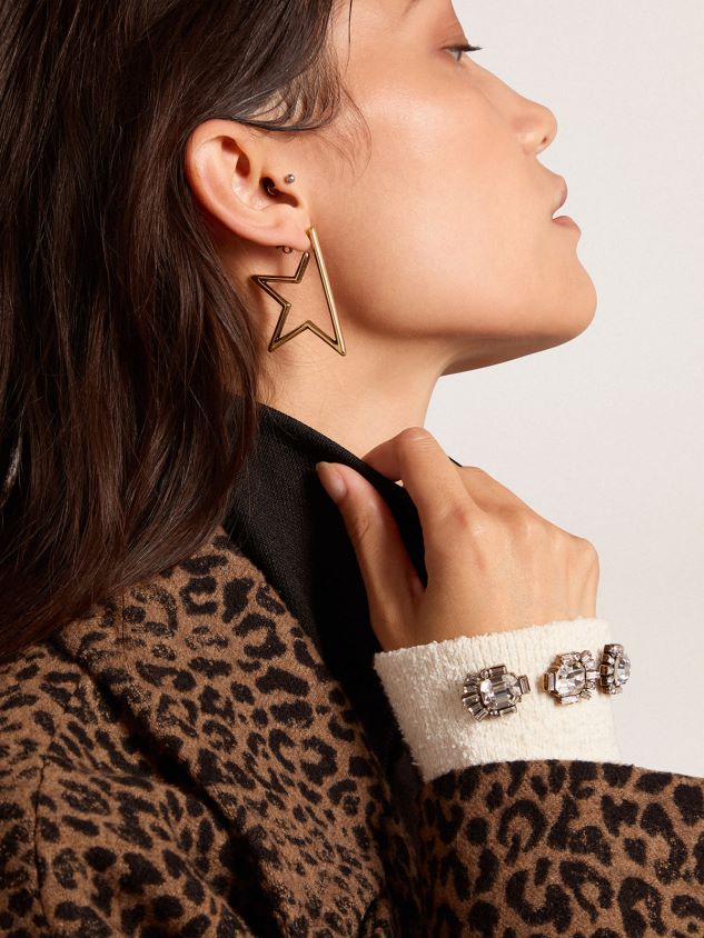 Star Jewelmates Collection drop earrings in old gold color FN20N392 Women Golden Goose
