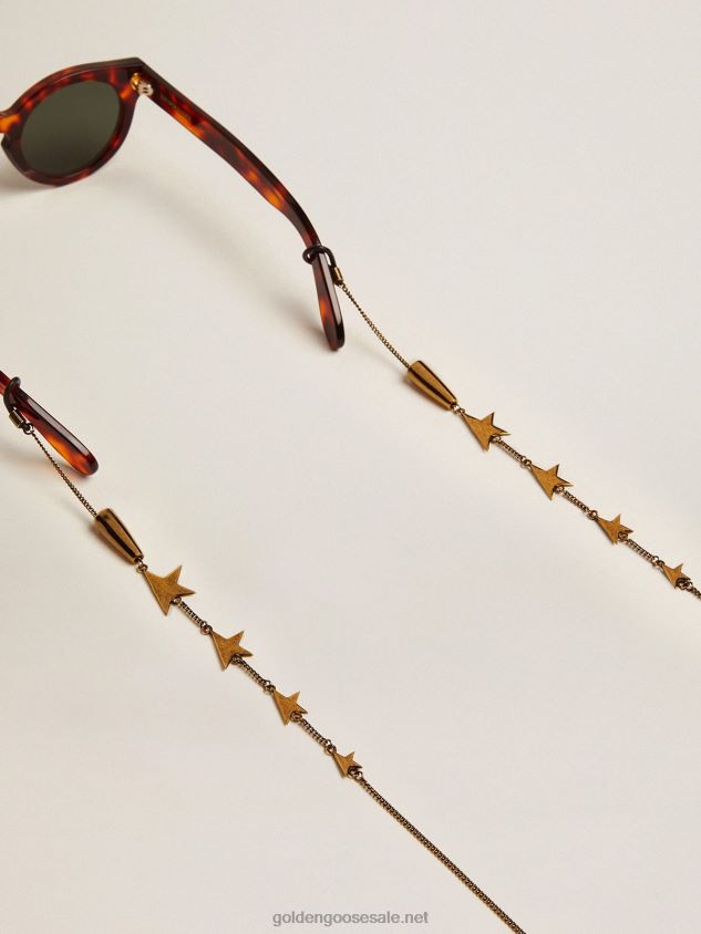 Star Jewelmates Collection glasses chain in old gold color FN20N326 Women Golden Goose