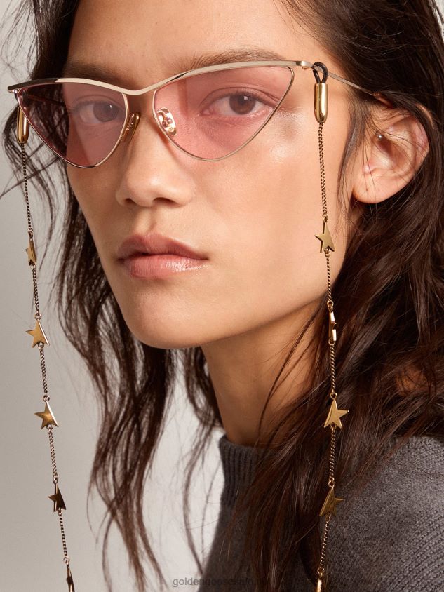 Star Jewelmates Collection glasses chain in old gold color FN20N326 Women Golden Goose
