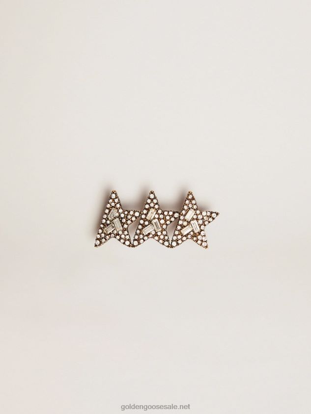 Star Jewelmates Collection lace accessory with three stars in old gold color with decorative crystals FN20N394 Women Golden Goose