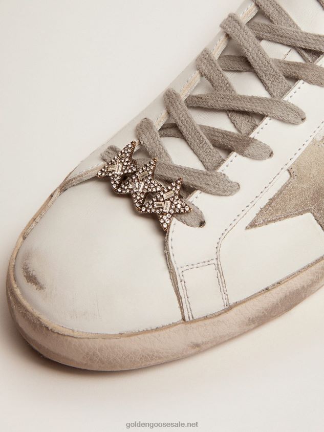 Star Jewelmates Collection lace accessory with three stars in old gold color with decorative crystals FN20N394 Women Golden Goose