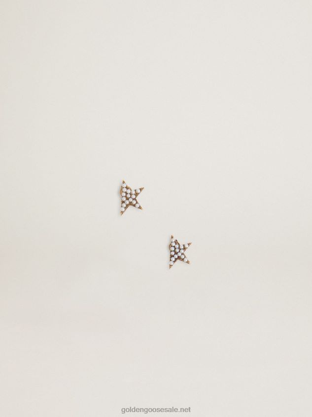Star Jewelmates Collection stud earrings in old gold color with decorative beads FN20N344 Women Golden Goose