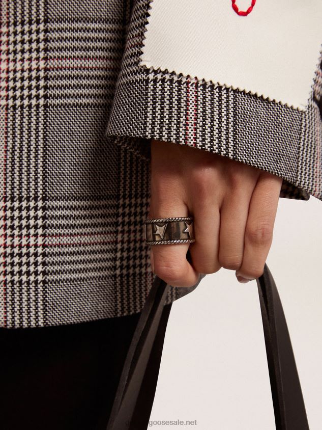 Timeless Jewelmates Collection band ring in antique silver color FN20N322 Women Golden Goose