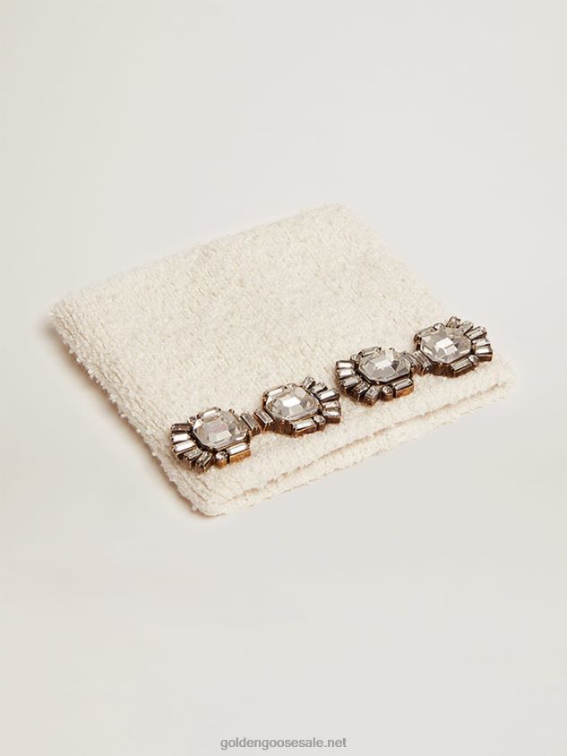 White Deco Jewelmates Collection cuff bracelet with baguette-shaped crystals FN20N328 Women Golden Goose