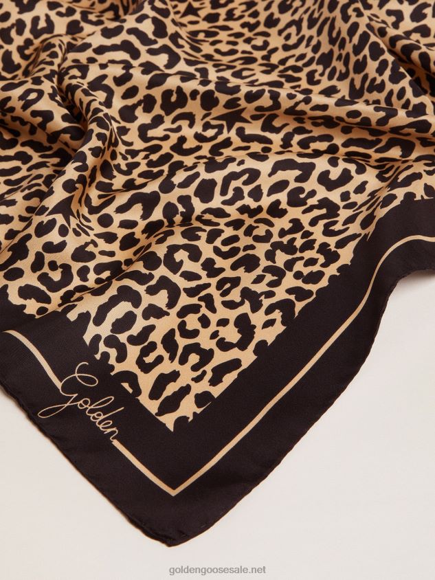 Collection scarf in black with leopard print FN20N316 Women Golden Goose