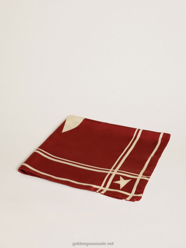 Collection scarf in red with contrasting white stars and stripes FN20N320 Women Golden Goose