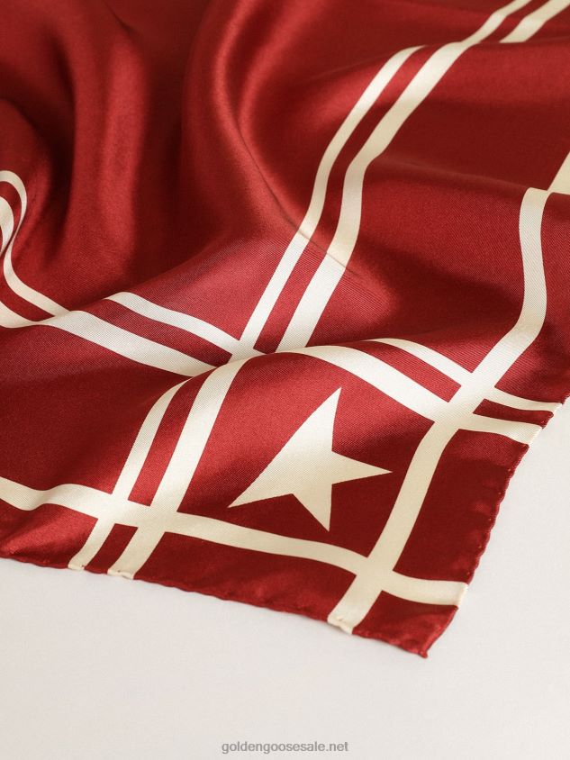 Collection scarf in red with contrasting white stars and stripes FN20N320 Women Golden Goose