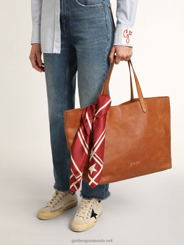 Collection scarf in red with contrasting white stars and stripes FN20N320 Women Golden Goose