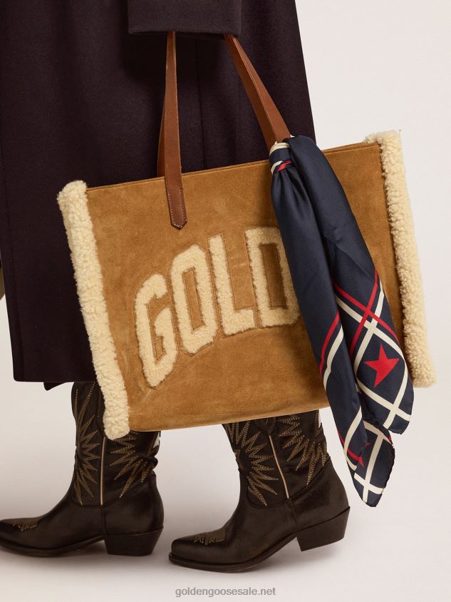 Midnight-blue Collection scarf with contrasting color stars and stripes FN20N318 Women Golden Goose